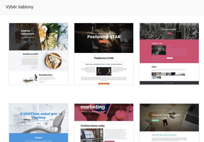 Výběr designu stránky